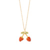 Wholesale Stainless Steel Fruit Pendant Oil Drop Necklace And Titanium Steel Bracelet Set With Fruit Pendant Electroplated With 18K Furnace Vacuum Plating