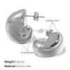 Wholesale 316L Stainless Steel Geometric And Drop Shape Fashion Earrings 18K Gold Plated