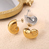 Wholesale 316L Stainless Steel Geometric And Drop Shape Fashion Earrings 18K Gold Plated