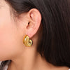 Wholesale 316L Stainless Steel Geometric And Drop Shape Fashion Earrings 18K Gold Plated