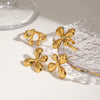 Wholesale Stainless Steel Geometric And Floral Earrings With Electroplating Women's Style