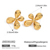 Wholesale Stainless Steel Geometric And Floral Earrings With Electroplating Women's Style