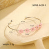 Wholesale Stainless Steel Geometric And Flower Style Electroplated Women's Bracelet