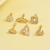 Wholesale Stainless Steel Geometric And Heartshaped Earrings With Flower Pattern And Electroplating