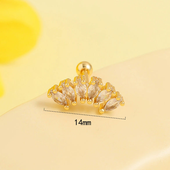Wholesale Stainless Steel Geometric And Heartshaped Earrings With Flower Pattern And Electroplating