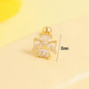 Wholesale Stainless Steel Geometric And Heartshaped Earrings With Flower Pattern And Electroplating