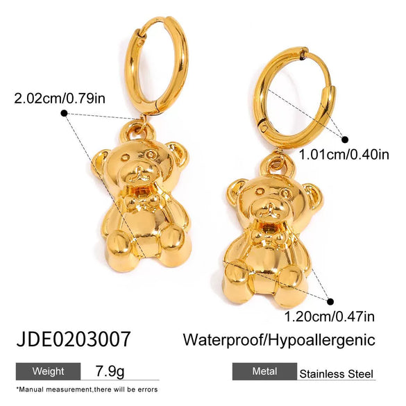 Wholesale Stainless Steel Geometric Animal Pendant Earrings With Electroplating For Women