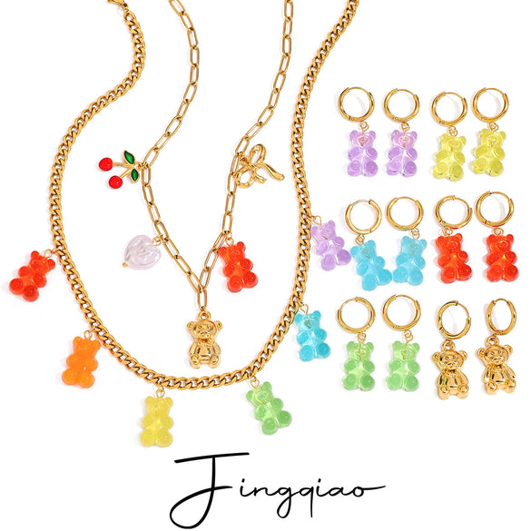 Wholesale Stainless Steel Geometric Animal Pendant Earrings With Electroplating For Women
