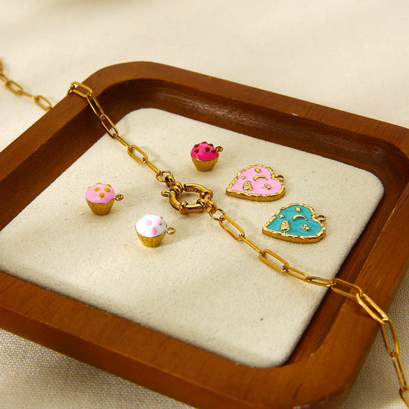 Wholesale Stainless Steel Geometric Animal Zodiac Pattern Electroplated Spring Clasp Chain Necklace For Women