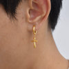 Wholesale Stainless Steel Geometric Anka Cross Earrings For Men With Electroplating