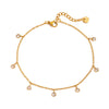 Wholesale Stainless Steel Geometric Anklet With 18K Gold Plated And Zircon Stylish Design For Women