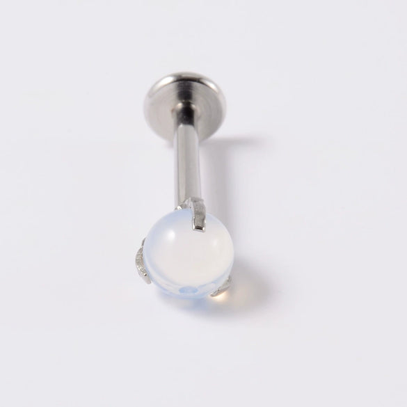 Wholesale Stainless Steel Geometric Artificial Gemstones Semiprecious Stones Gold Plated Electroplated Lip Stud Earrings Ball Earrings Ear Bone Stud