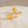 Wholesale Stainless Steel Geometric Asymmetrical Creative Electroplated Earrings