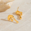 Wholesale Stainless Steel Geometric Asymmetrical Creative Electroplated Earrings