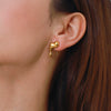 Wholesale Stainless Steel Geometric Asymmetrical Creative Electroplated Earrings
