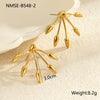 Wholesale Stainless Steel Geometric Asymmetrical Design Electroplated Women's Earrings