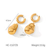 Wholesale Stainless Steel Geometric Baroque Pendant Earrings With Electroplating Ins Style For Women