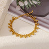 Wholesale Stainless Steel Geometric Bead Pendant Clavicle Chain Electroplated Unisex Design Sense Niche Light Luxury Bracelet
