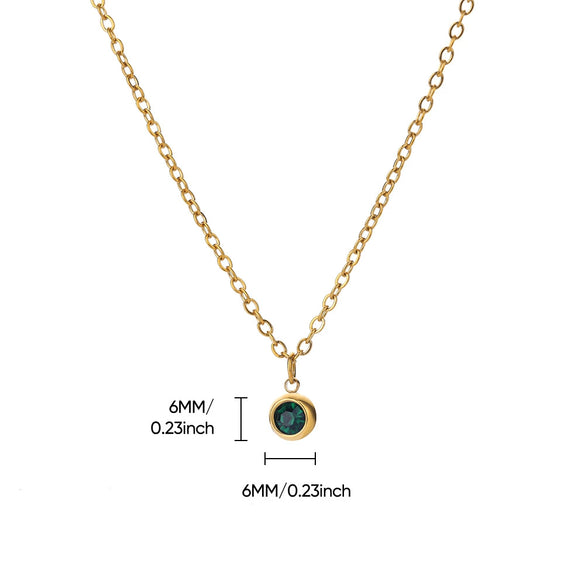 Wholesale Stainless Steel Geometric Birthstone Diamond Pendant Necklace For Women With Electroplating And Cross Chain