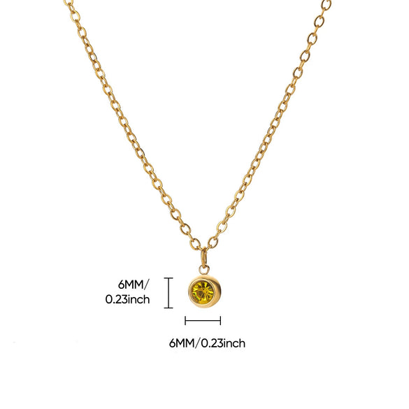 Wholesale Stainless Steel Geometric Birthstone Diamond Pendant Necklace For Women With Electroplating And Cross Chain