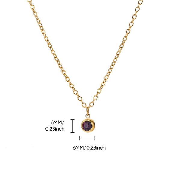 Wholesale Stainless Steel Geometric Birthstone Diamond Pendant Necklace For Women With Electroplating And Cross Chain