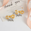 Wholesale Stainless Steel Geometric Bow Earrings With Electroplating For Women