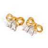Wholesale Stainless Steel Geometric Bow Earrings With Electroplating For Women