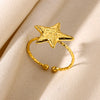 Wholesale Stainless Steel Geometric Bow Ring Jewelry With Electroplating For Women