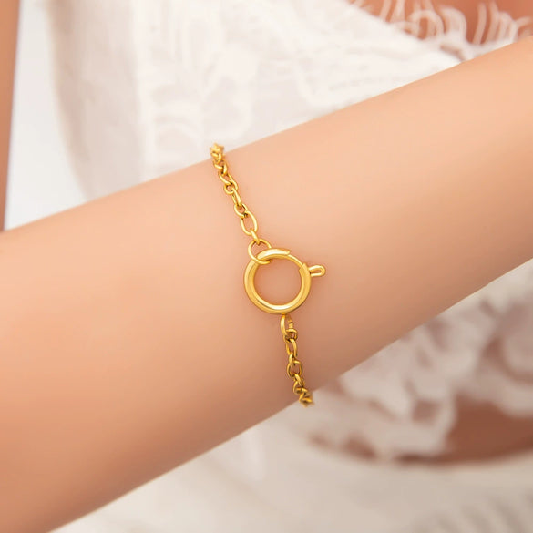 Wholesale Stainless Steel Geometric Bracelet Chain Electroplated 18K Real Gold For Women