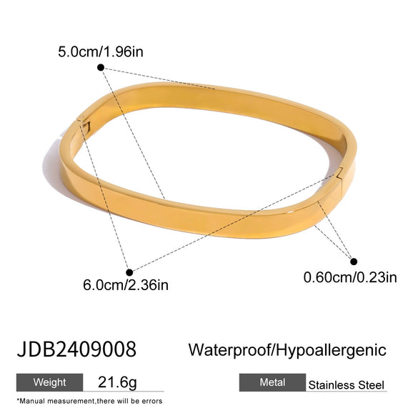 Wholesale Stainless Steel Geometric Buckle Bracelet 18K Gold Plated Electroplated Jewelry