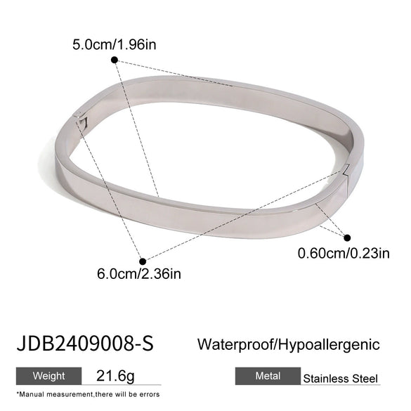 Wholesale Stainless Steel Geometric Buckle Bracelet 18K Gold Plated Electroplated Jewelry