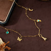 Wholesale Stainless Steel Geometric Butterfly Sun And Moon Pendant Necklace With Vacuum Plated 18K Gold