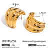 Wholesale Stainless Steel Geometric C Ring Electroplated Simple Style Allmatch Earrings
