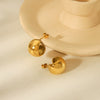 Wholesale Stainless Steel Geometric C Shaped Women's Earrings Electroplated