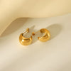 Wholesale Stainless Steel Geometric C Shaped Women's Earrings Electroplated
