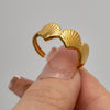 Wholesale Stainless Steel Geometric Carved Electroplated Ring Accessories Nonfading Inspired By French West Coast Beach Series