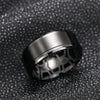 Wholesale Stainless Steel Geometric Carved Ring Unisex Simple Cold Style Electroplated