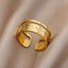 Wholesale Stainless Steel Geometric Casting Gold Inlaid Ring For Men And Women