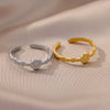 Wholesale Stainless Steel Geometric Casting Gold Inlaid Ring For Men And Women