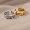 Wholesale Stainless Steel Geometric Casting Gold Inlaid Ring For Men And Women