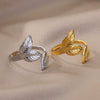 Wholesale Stainless Steel Geometric Casting Gold Inlaid Ring For Men And Women