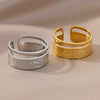 Wholesale Stainless Steel Geometric Casting Gold Inlaid Ring For Men And Women