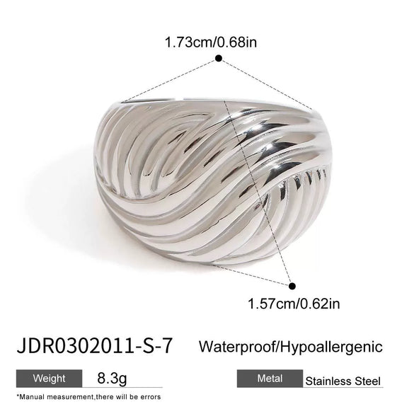 Wholesale Stainless Steel Geometric Chubby Ring Jewelry With Electroplating Modern Classic Style