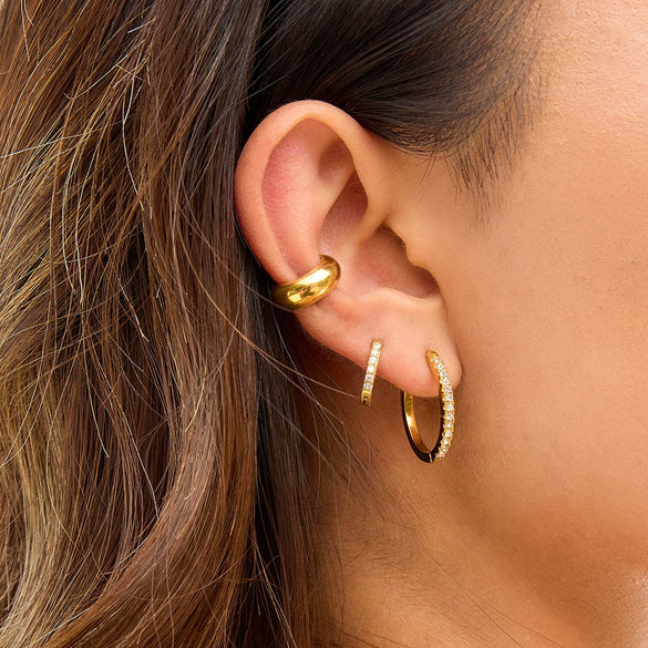 Wholesale Stainless Steel Geometric Circle Diamond Earrings For Women With Electroplating Light Luxury High End Non Fading Jewelry