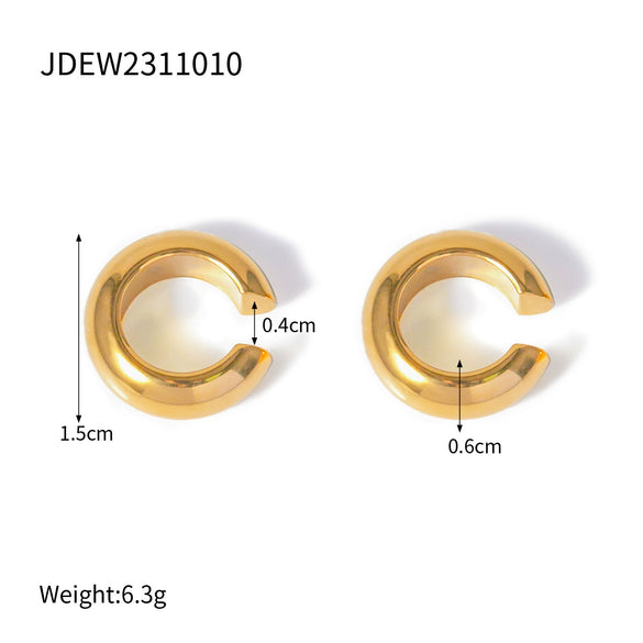Wholesale Stainless Steel Geometric Circle Diamond Earrings For Women With Electroplating Light Luxury High End Non Fading Jewelry