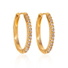Wholesale Stainless Steel Geometric Circle Diamond Earrings For Women With Electroplating Light Luxury High End Non Fading Jewelry