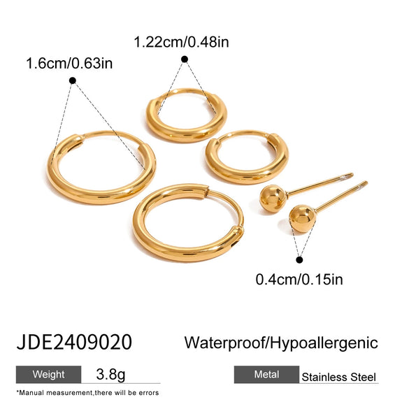 Wholesale Stainless Steel Geometric Circle Earrings For Women With Electroplating