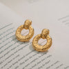 Wholesale Stainless Steel Geometric Circle Earrings With Electroplating Light Luxury Niche Design For Women