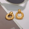 Wholesale Stainless Steel Geometric Circle Earrings With Electroplating Light Luxury Niche Design For Women