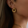 Wholesale Stainless Steel Geometric Circle Earrings With Electroplating Light Luxury Niche Design For Women